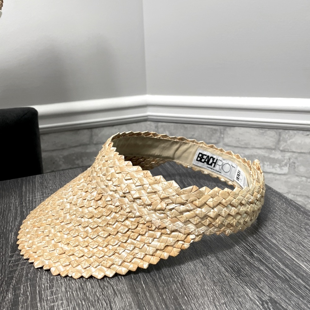 Beach Riot Woven Straw Adjustable Visor